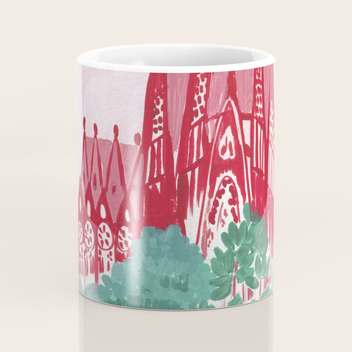 Sagrada familia- Landscape hand-painted Illustration Coffee Mug Gallery Image 4