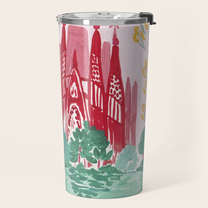 Sagrada familia- Landscape hand-painted Illustration Travel Mug Gallery Image 2