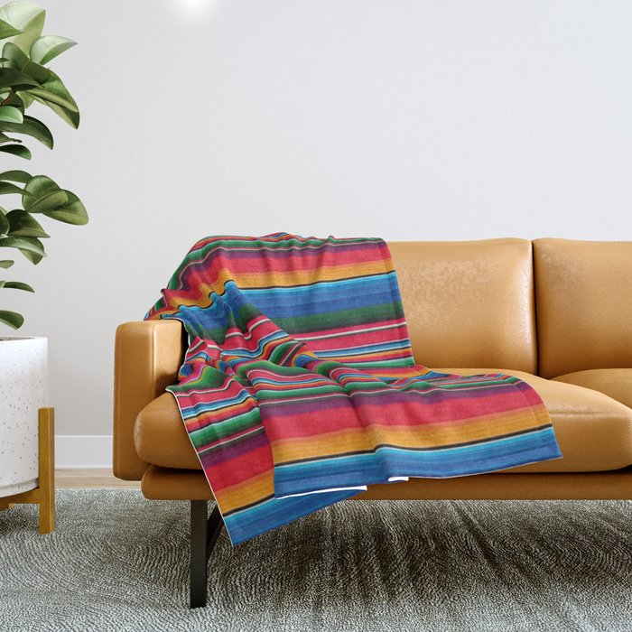 Serape Saltillo Red Throw Blanket Gallery Image 1