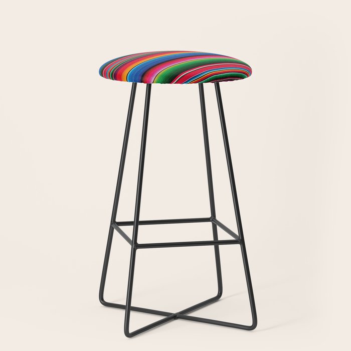 Serape Saltillo Red Stool Gallery Image 1
