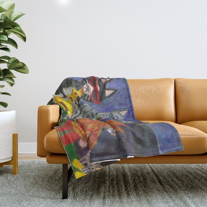 Jazz Cats Throw Blanket Gallery Image 1