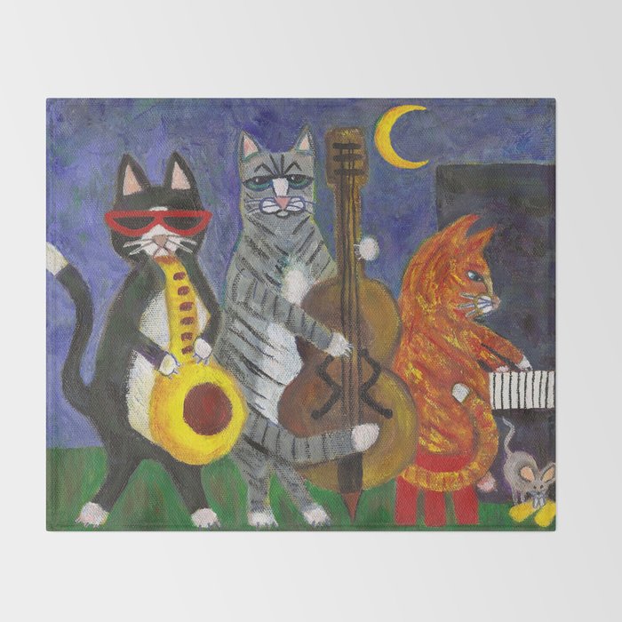 Jazz Cats Throw Blanket Gallery Image 2