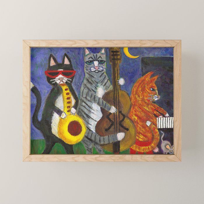 Jazz Cats Mini Art Print Gallery Image 1