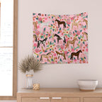 Horses floral horse breeds farm animal pets Wall Tapestry Gallery Image 2