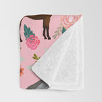 Horses floral horse breeds farm animal pets Throw Blanket Gallery Image 3