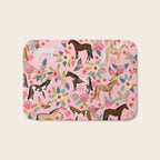 Horses floral horse breeds farm animal pets Bath Mat Gallery Image 1