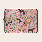 Horses floral horse breeds farm animal pets Laptop Sleeve Gallery Image 1