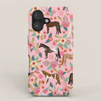 Horses floral horse breeds farm animal pets iPhone Case Gallery Image 1