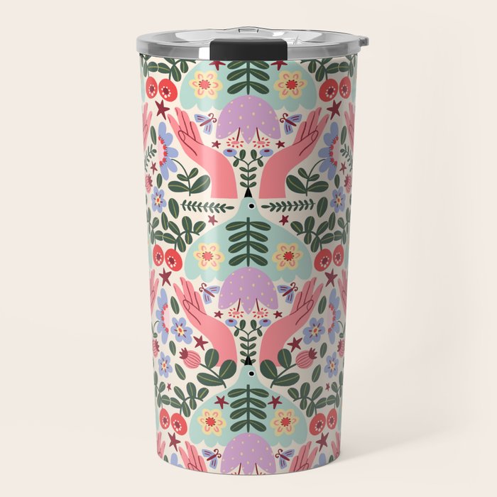 Folk Flora - Liberty Travel Mug Gallery Image 1