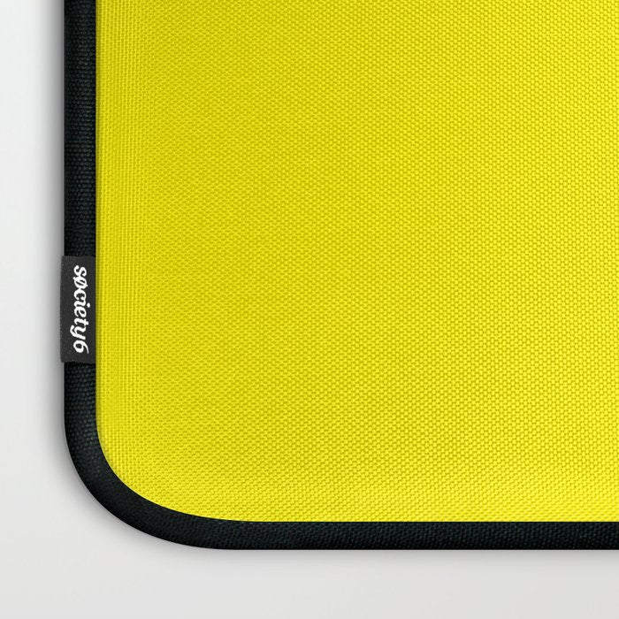 Modern abstract bright yellow neon color Laptop Sleeve Gallery Image 3