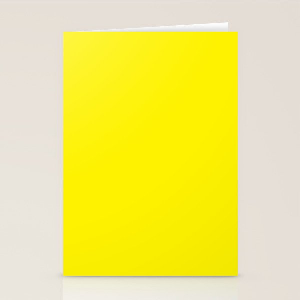 Modern abstract bright yellow neon color Stationery Card Gallery Image 2