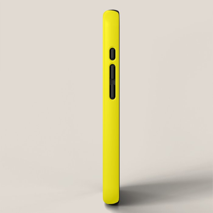 Modern abstract bright yellow neon color iPhone Case Gallery Image 2