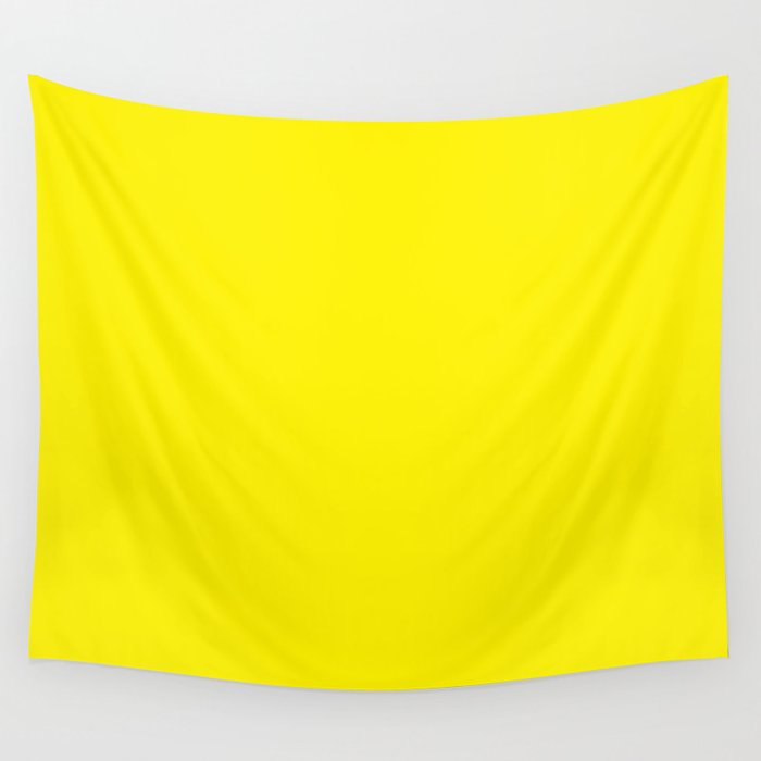Modern abstract bright yellow neon color Wall Tapestry Gallery Image 4