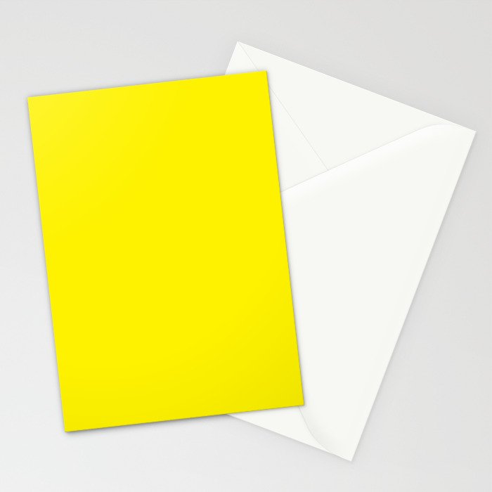 Modern abstract bright yellow neon color Stationery Card Gallery Image 2