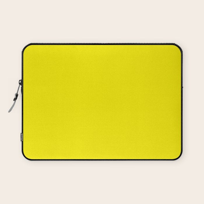 Modern abstract bright yellow neon color Laptop Sleeve Gallery Image 1