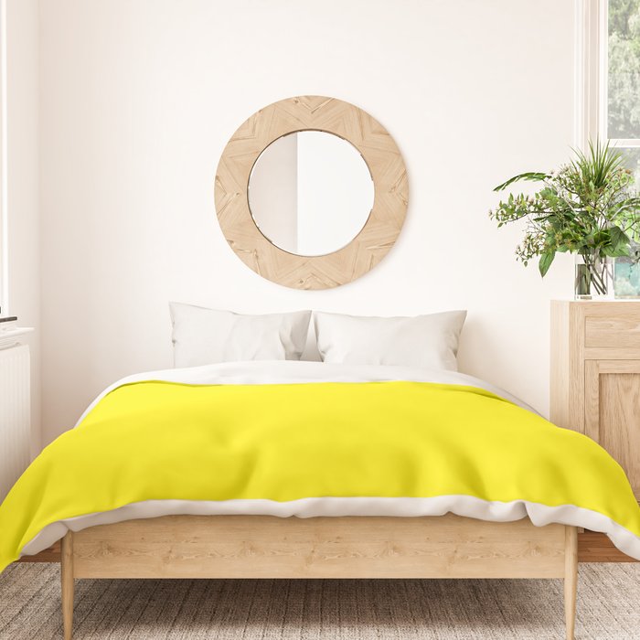 Modern abstract bright yellow neon color Duvet Cover Gallery Image 3