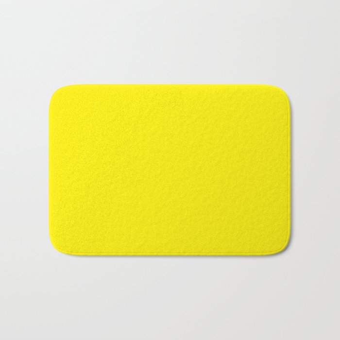 Modern abstract bright yellow neon color Bath Mat Gallery Image 1