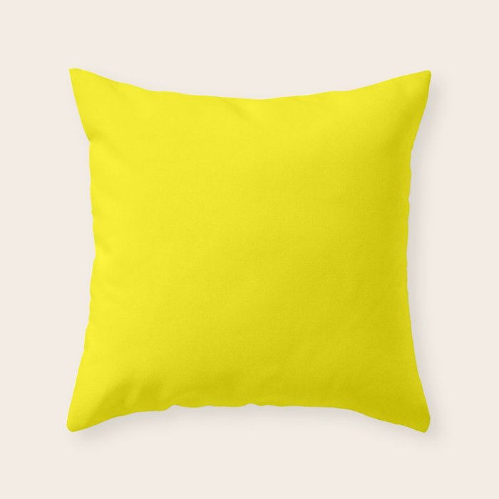 Modern abstract bright yellow neon color Throw Pillow Gallery Image 6