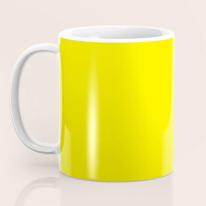 Modern abstract bright yellow neon color Coffee Mug Gallery Image 3