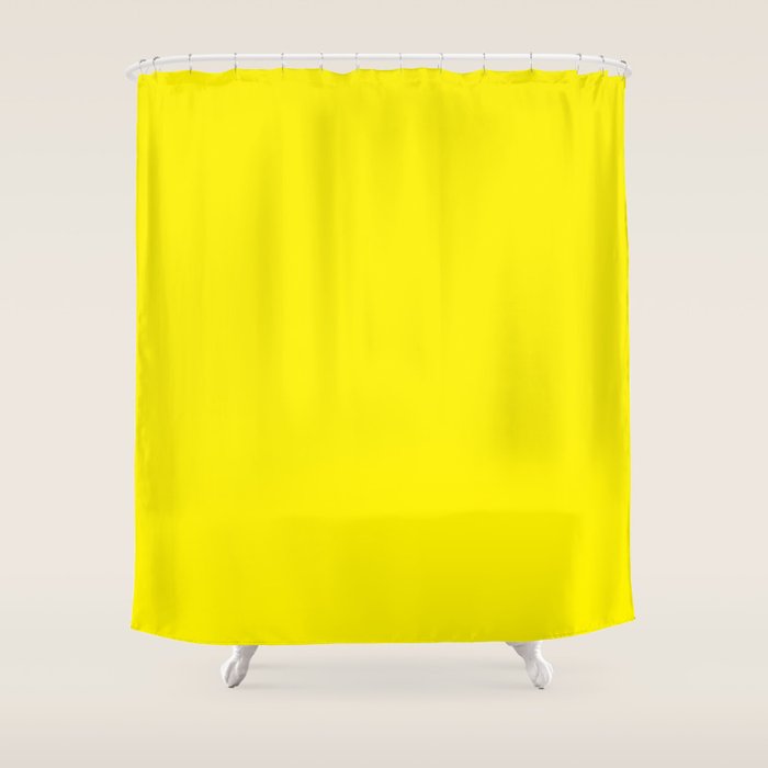 Modern abstract bright yellow neon color Shower Curtain Gallery Image 1