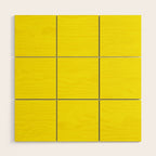 Modern abstract bright yellow neon color Wood Wall Art Gallery Image 1