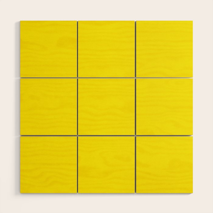 Modern abstract bright yellow neon color Wood Wall Art Gallery Image 1