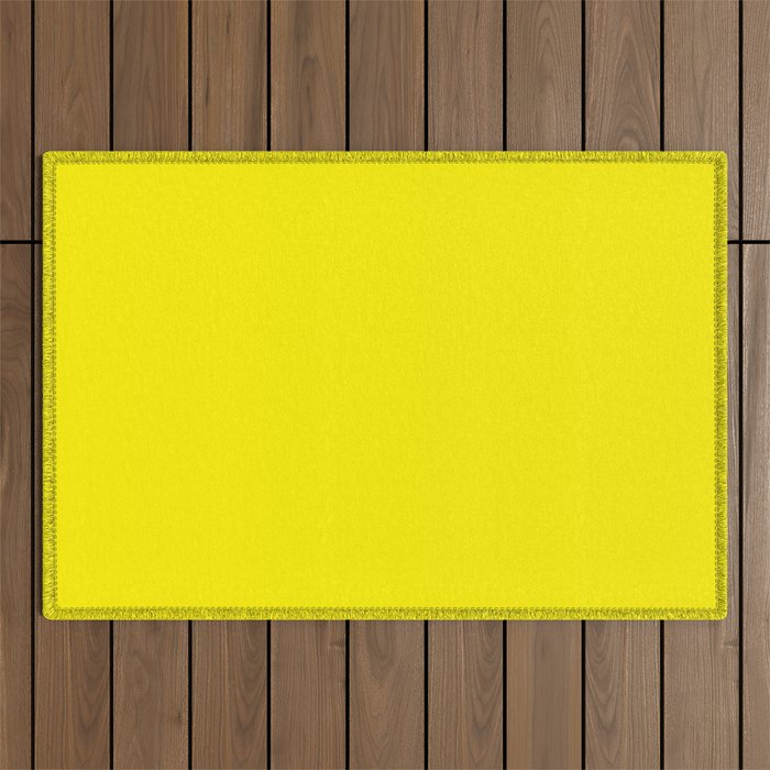 Modern abstract bright yellow neon color Outdoor Rug Gallery Image 1