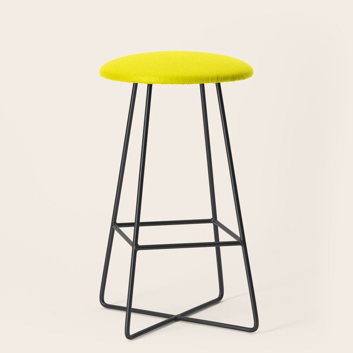 Modern abstract bright yellow neon color Stool Gallery Image 1