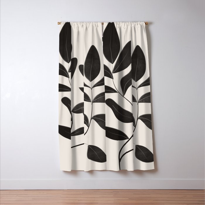 Minimalist plants and leaves Art 8 Window Curtain Gallery Image 3