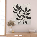 Minimalist plants and leaves Art 8 Wall Tapestry Gallery Image 2