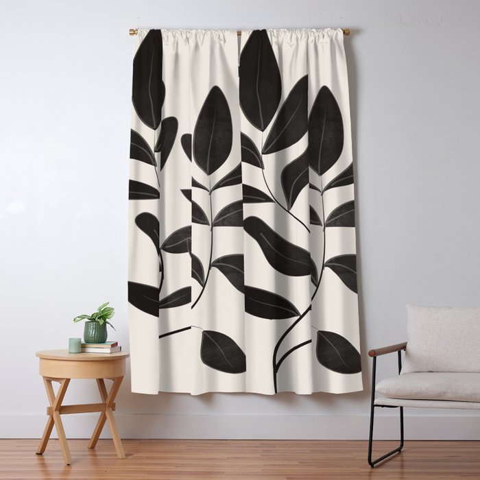 Minimalist plants and leaves Art 8 Window Curtain Gallery Image 5