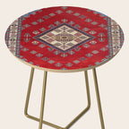 Red Diamond Blue Bluffs Kazak Persian Handmade Rugs  Side Table Gallery Image 2