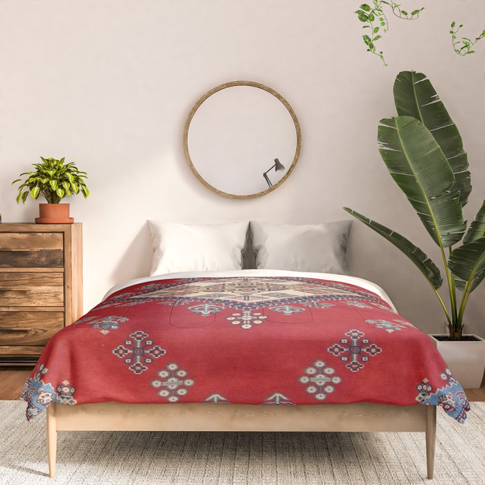 Red Diamond Blue Bluffs Kazak Persian Handmade Rugs  Comforter Gallery Image 3