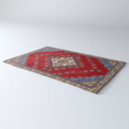 Red Diamond Blue Bluffs Kazak Persian Handmade Rugs  Rug Gallery Image 3