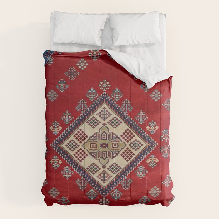 Red Diamond Blue Bluffs Kazak Persian Handmade Rugs  Comforter Gallery Image 1