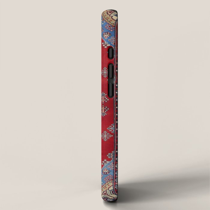 Red Diamond Blue Bluffs Kazak Persian Handmade Rugs  iPhone Case Gallery Image 2