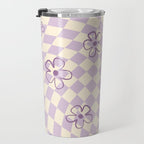 Purple Checker Flower Swirl Warp Travel Mug Gallery Image 3