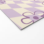 Purple Checker Flower Swirl Warp Welcome Mat Gallery Image 2