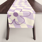 Purple Checker Flower Swirl Warp Table Runner Gallery Image 1