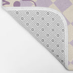 Purple Checker Flower Swirl Warp Bath Mat Gallery Image 2