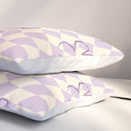 Purple Checker Flower Swirl Warp Pillow Sham Gallery Image 3