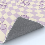 Purple Checker Flower Swirl Warp Rug Gallery Image 4