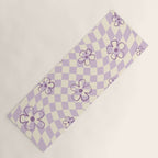 Purple Checker Flower Swirl Warp Yoga Mat Gallery Image 1