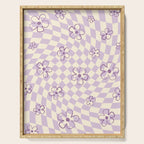 Purple Checker Flower Swirl Warp Serving Tray Gallery Image 1