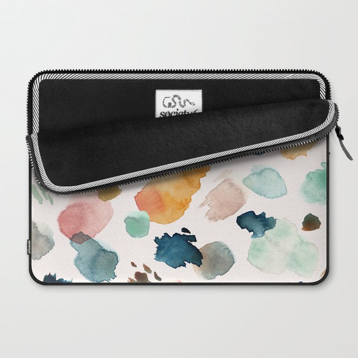 WILD WHIMS Abstract Watercolor Brush Strokes Laptop Sleeve Gallery Image 2