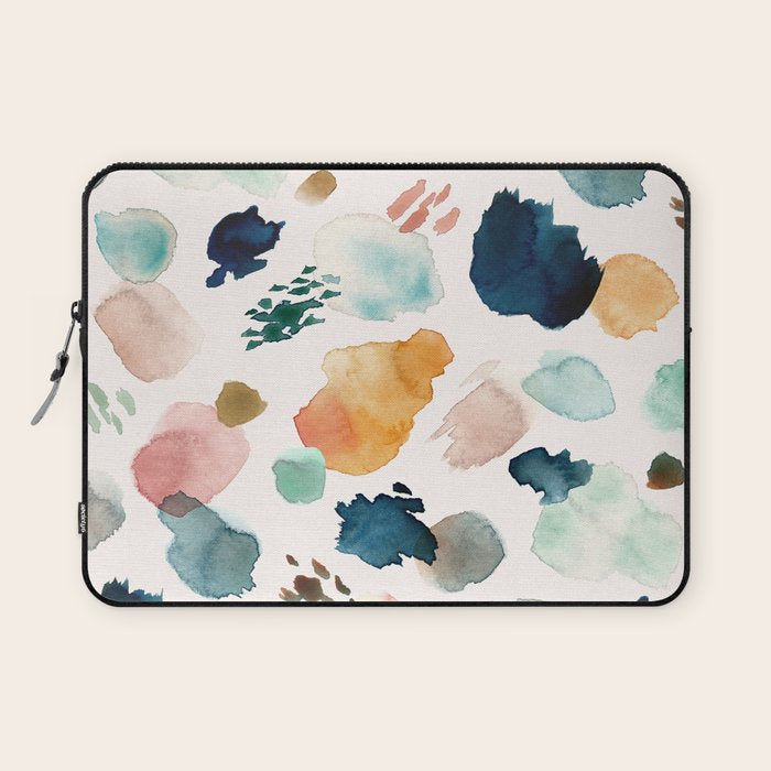 WILD WHIMS Abstract Watercolor Brush Strokes Laptop Sleeve Gallery Image 1