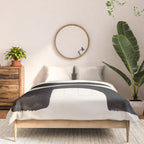 Mid Century Modern Minimalist Abstract Art Brush Strokes Black & White Ink Art Tribal Marking Comforter Gallery Image 3