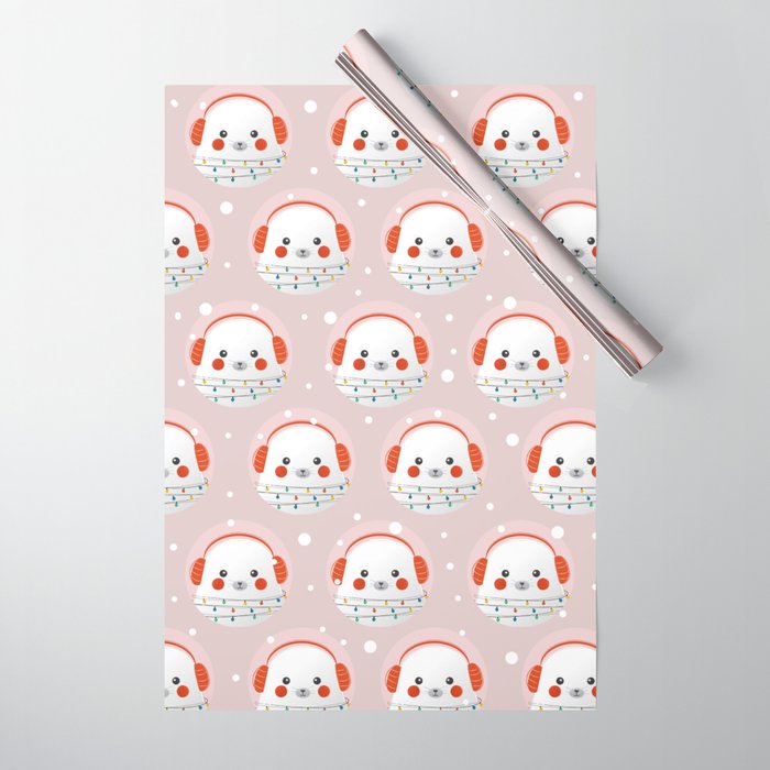 Christmas Animals - Cute Seal Wrapping Paper Gallery Image 1