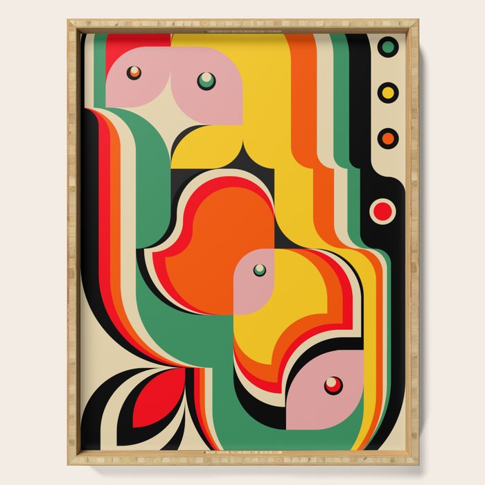 Colorful Girls Serving Tray Gallery Image 1