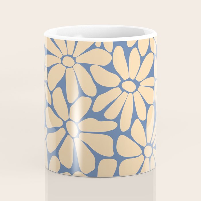 Retro Floral - Indigo  Coffee Mug Gallery Image 4